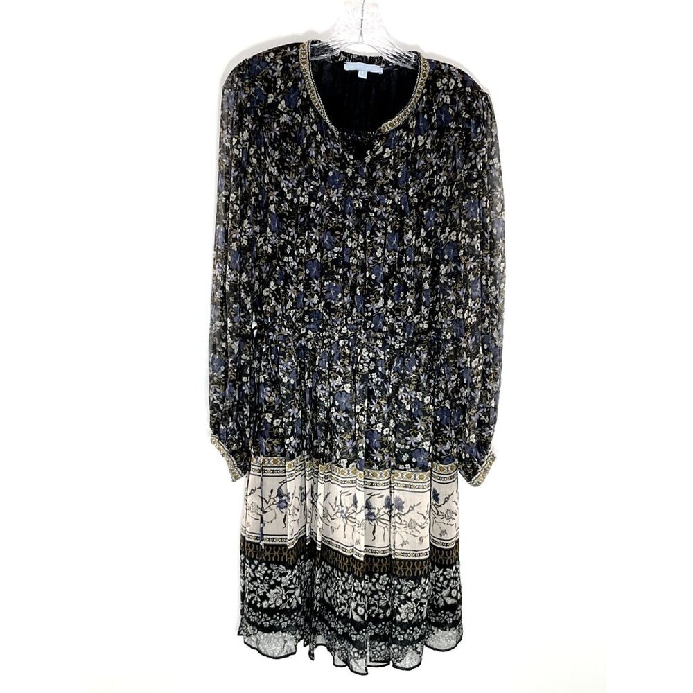 Antonio Melani Dress Women 8 Floral Lined Buttons Semi Sheer Long Sleeves‎ Flowy